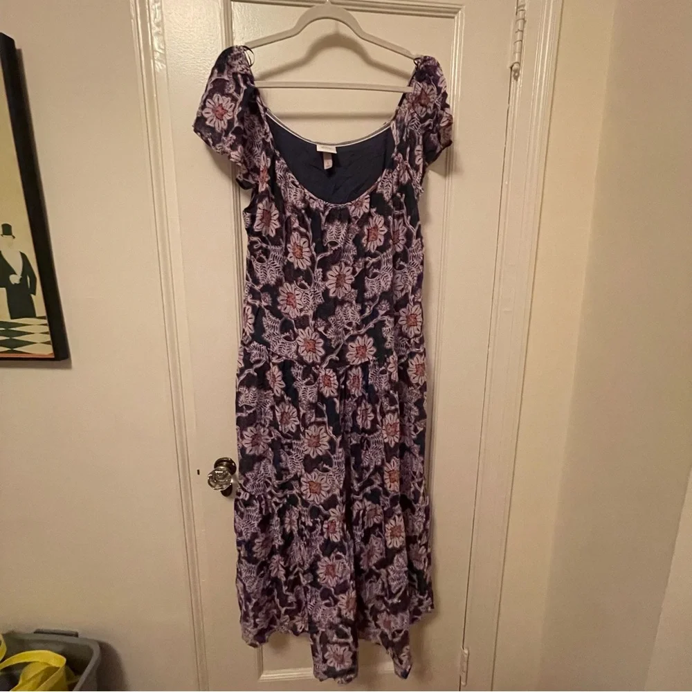 Knox Rose Maxi Floral Boho Festival Hippie Prairie Dress - Blue Pink - NWOT - Picture 5 of 16